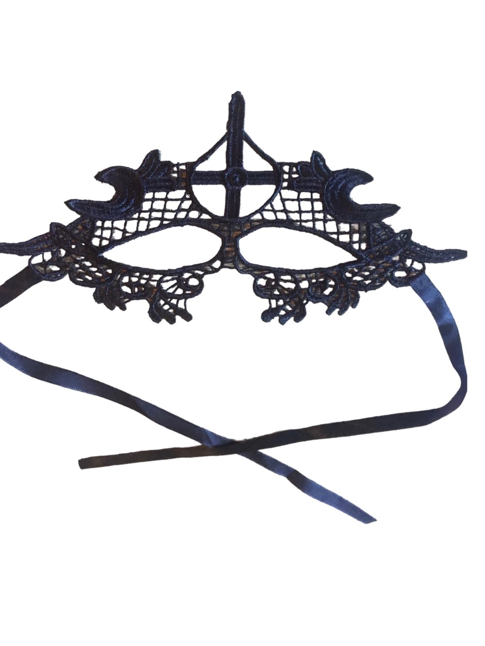 Lace Cross Face Mask Unisex Color Black